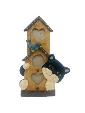 Vintage 90s FIGI No Bad Cats 3 Photo Frame Wall Hanging Bird House